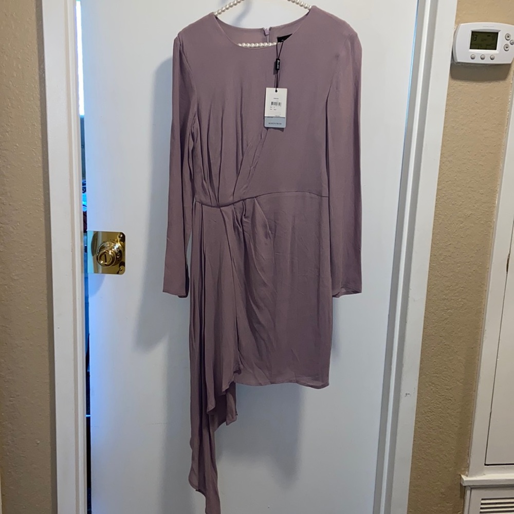 Bardot Women’s Pink Stilla Asymmetric Drape Dress dove